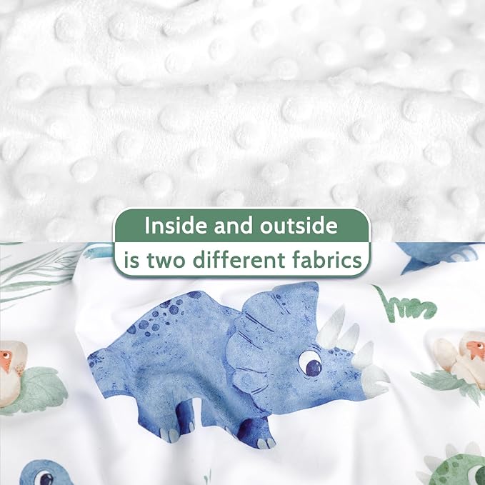 Baby Carseat Seat Cover Boys, Winter Carseat Canopy, Cozy & Warm Cover with Zipper Peep Windows, Infant Minky Carrier Cover, Soft Breathable, Baby Must Have, White Dinosaur