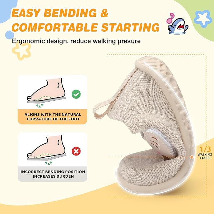 L-RUN Baby Shoes Boys Girls First Walking Shoes Infant Sneakers Toddler Crib Shoes Lightweight Breathable Non-Slip Soles