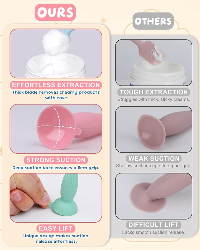 Upgraded 4-Pack Silicone Diaper Cream Spatula with Travel Case - Soft Full-Size & Mini Applicators for Rash Ointment, Diaper Care & Everyday Care, Ideal for Newborn Essentials and Baby Shower Gifts