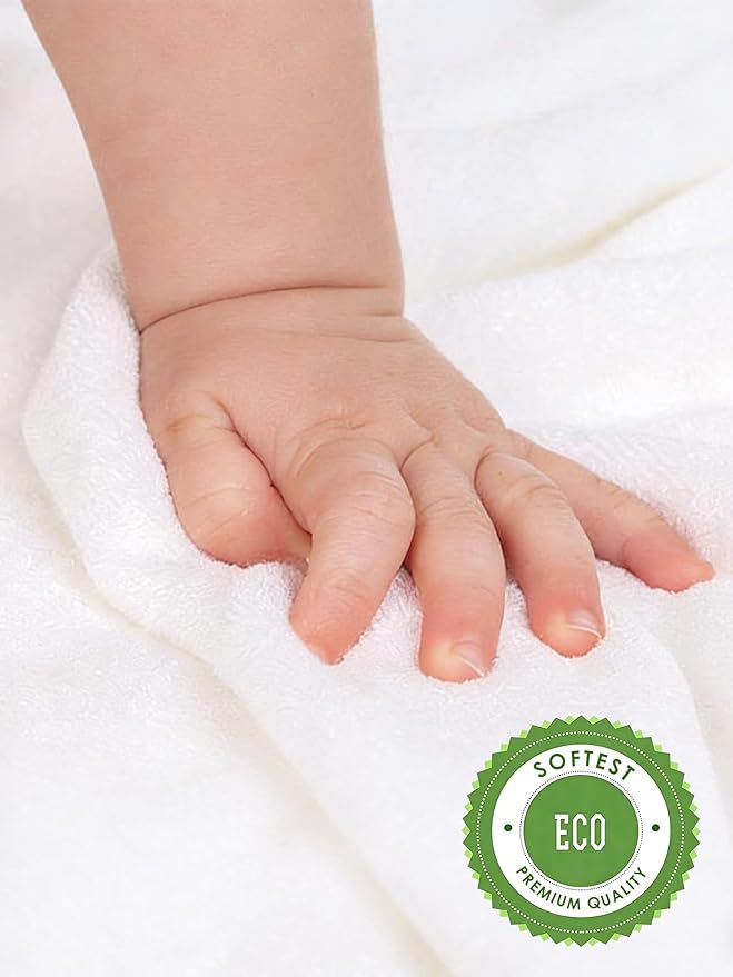 HIPHOP PANDA Baby Washcloths, Rayon Made from Bamboo - 2 Layer Ultra Soft Absorbent Newborn Bath Face Towel - Reusable Baby Wipes for Delicate Skin - Blush and Mocha, 6 Pack
