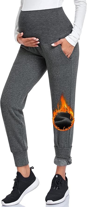 AMPOSH Women's Maternity Pants Stretchy Lounge Workout Sweatpants Casual Loose Comfy Pregnancy Joggers with Pockets