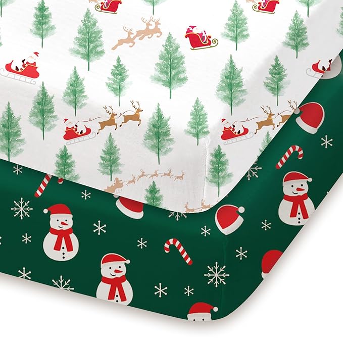 Pack and Play Sheets Fitted 2 Pack, 38x26 Graco Pack n Play Sheets for Playard & Travel Crib Mattress, Ultra Soft Jersey Knit, Breathable Stretchy Deep Pocket, Compatible with Mini Cribs