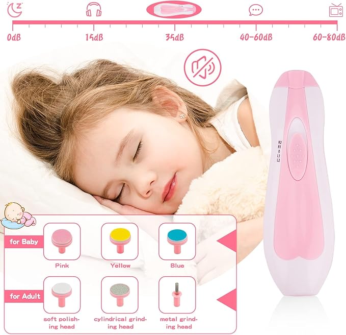 Baby Healthcare and Grooming Kit,21 in 1 Baby Electric Nail Trimmer Set, Baby Grooming Kit,Newborn Nursery Health Care Set,Infant Comb,for Newborn Infant Toddler Kids (Pink)