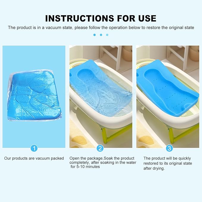 Baby Bath Sponge Soft Infant Bath Mat Newborn Cushion Odor Free (Blue)