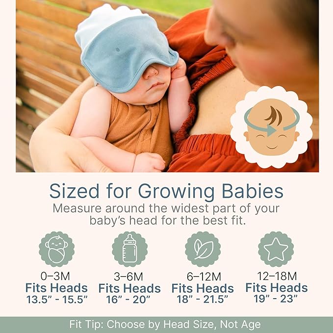 The Original Baby Sleep Mask & Soft Eye Shade – Newborn, Sun Hat & Beanie – Travel & Baby Gifts