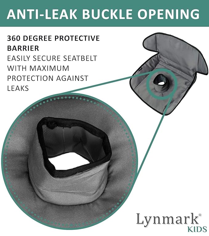 Lynmark® Potty Training Car Seat Protector Cover - Waterproof Soft Piddle Pads for Toddlers and Baby Carseat - Travel-Friendly Universal Washable Liner Mat for Spills, Nappy Leaks, Accidents - Grey