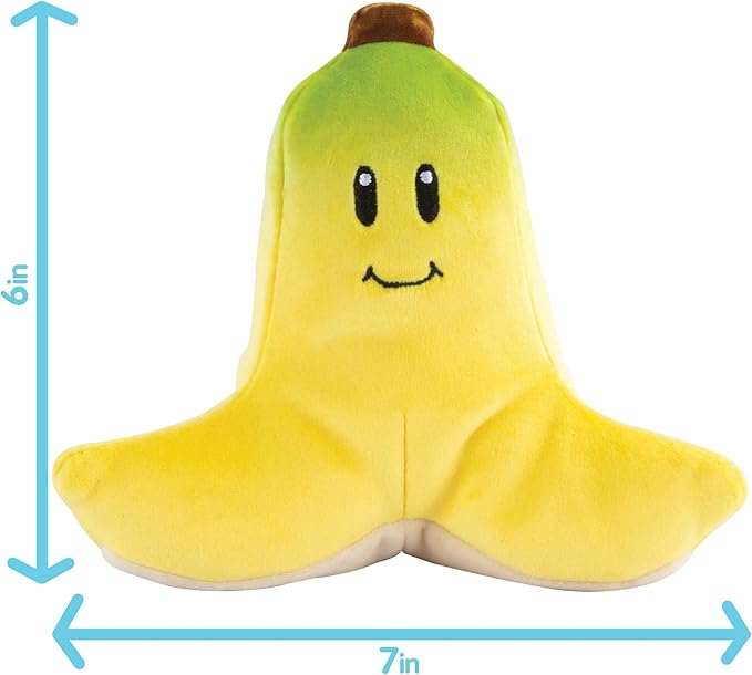 Club Mocchi-Mocchi- Mario Kart Plush - Banana Plushie - Squishy Mario Plushies - Plush Collectible Mario Toys - Soft Plush Toys and Mario Room Decor - 6 inch, Yellow