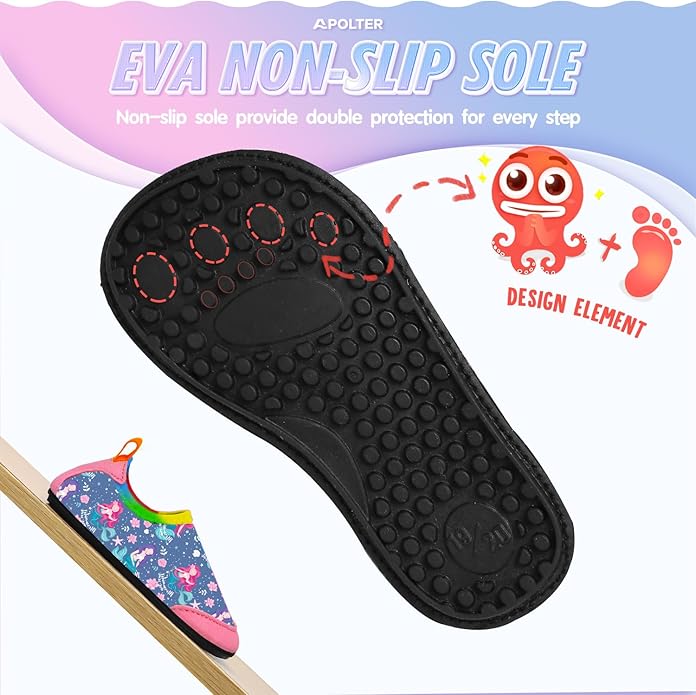 Baby Boys and Girls Swim Water Shoes Barefoot Aqua Socks Non-Slip for Beach Pool Toddler Kids