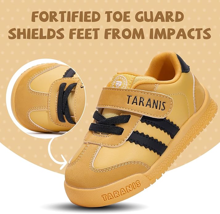 TARANIS Baby Shoes Toddler Sneakers - Wide Toe Box First Walker Shoes for Boys Girls, Easy Hook and Loop