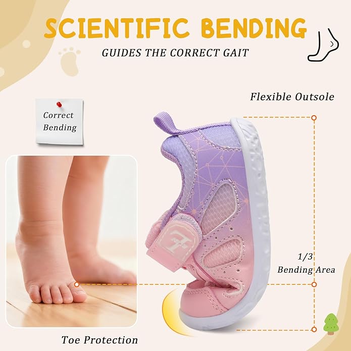 L-RUN Baby Shoes Boys Girls First Walkers Breathable Infant Sneakers Flexible Non-Slip Sole Walking Shoes for Toddlers