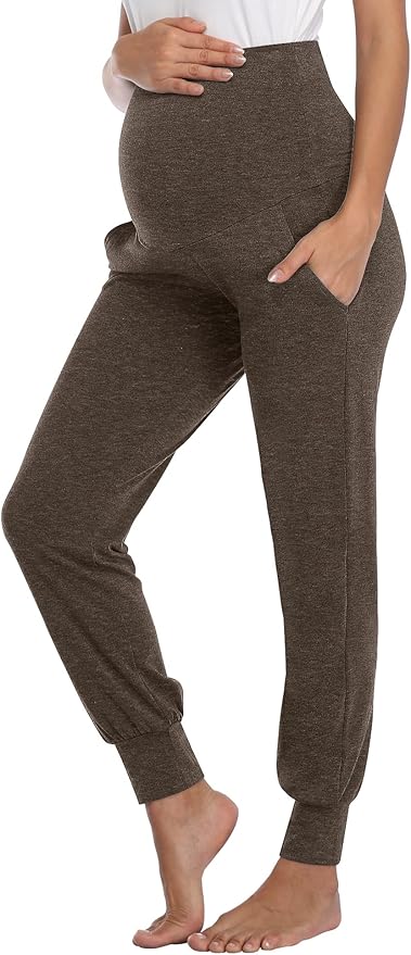 AMPOSH Women's Maternity Pants Stretchy Lounge Workout Sweatpants Casual Loose Comfy Pregnancy Joggers with Pockets