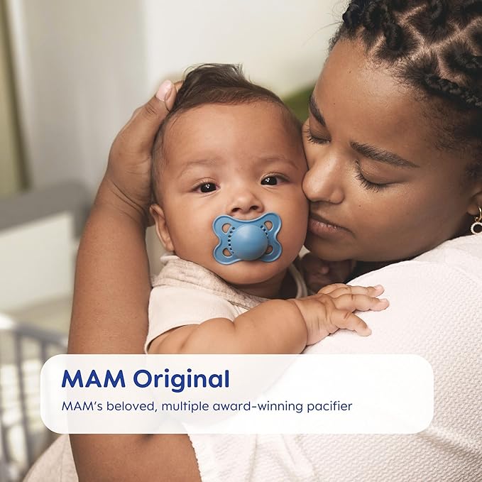 MAM Variety Pack Baby Pacifier, Includes 3 Types of Pacifiers, Nipple Shape Helps Promote Healthy Oral Development, 3 Pack, 0-6 Months, Boy (Pack of 12)