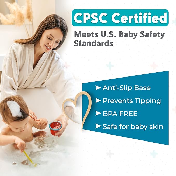 Baby Bath Seat for Babies 6 Months & Up with Floating Temperature Device as Gift, Bath Seats for Babies Sitting Up Non Slip Design + Strong Suction Cups, Toddler & Infant Shower Seats, Baby Tub Seat