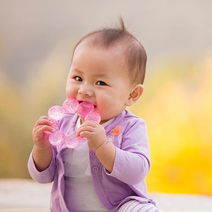 Infantino Water Teethers – Sensory Exploration, Teething, Cooling & Massaging Relief for Sore Gums, Lime & Pink, 3-Pack