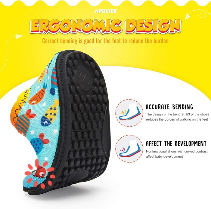 Baby Boys and Girls Swim Water Shoes Barefoot Aqua Socks Non-Slip for Beach Pool Toddler Kids
