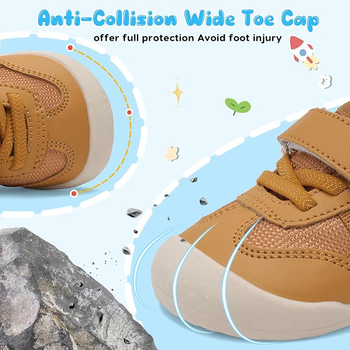 Scurtain Baby Shoes Boy Girl First Walking Shoe Infant Crib Breathable Sneakers Lightweight Barefoot Shoes for Babies