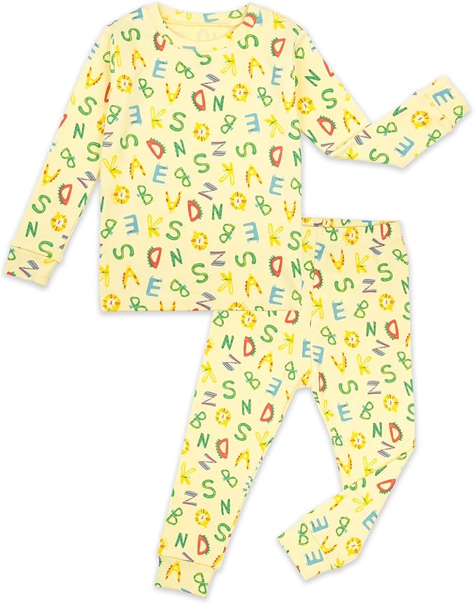 moimoln Sibling Matching 6M-8Y Soft Warm Cotton Modal Character Long Sleeve Snug-Fit Pajama Long Sleeve Sleepwear Daily