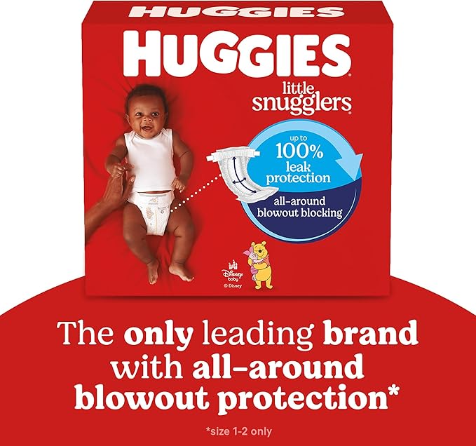 Huggies Size 1 Diapers, Little Snugglers Baby Diapers, Size 1 (8-14 lbs), 32 Count, Packaging May Vary