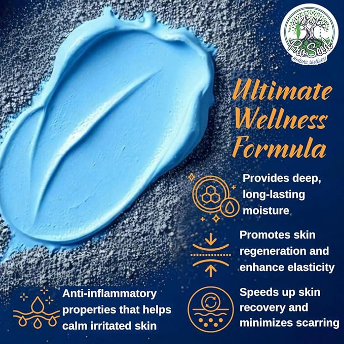 ProSeed Methylene Blue Magnesium Lotion with Yarrow, Turmeric, Frankincense, Vitamin E, Chamomile – Deep Moisturizing Cream for Face & Body – Bedtime & Post-Workout Massage for Kids, Men, Women - 2oz
