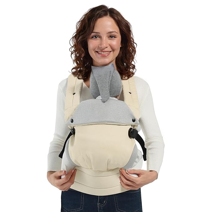 Baby Carrier Newborn to Toddler, Adjustable Toddler Carrier, Baby Holder Carrier, Kangaroo Infant Carriers with Widen Shoulder Straps, Beige