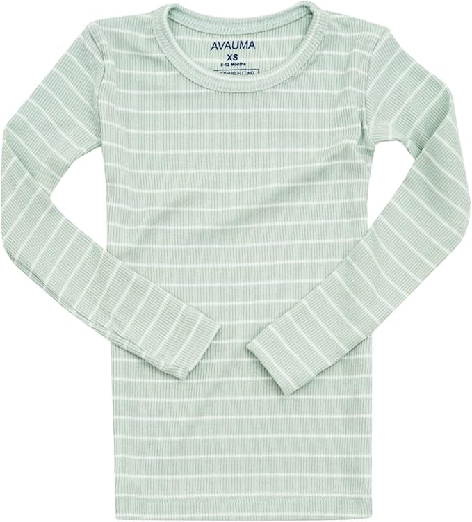 AVAUMA Stripe Pattern Baby Boys Girls Pajama Set Kids Toddler Snug fit Ribbed Sleepwear pjs for Daily Life Style