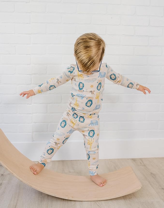 moimoln Sibling Matching 6M-8Y Soft Warm Cotton Modal Character Long Sleeve Snug-Fit Pajama Long Sleeve Sleepwear Daily