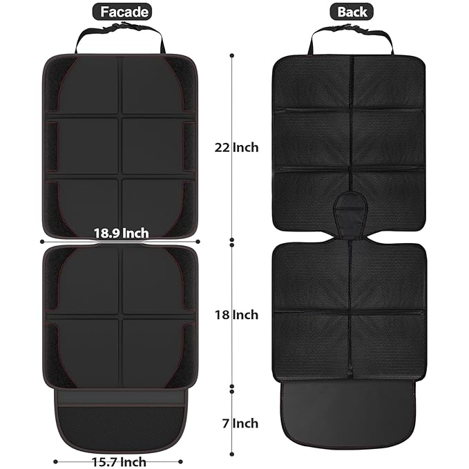 Gimars Car Seat Protector, 2 Pack, Waterproof 600D Fabric Carseat Protector Car Seat Cover for Child Car Seat with Nonslip Backing Mesh Pockets for Baby and Pet SUV Sedan Truck Leather Seats