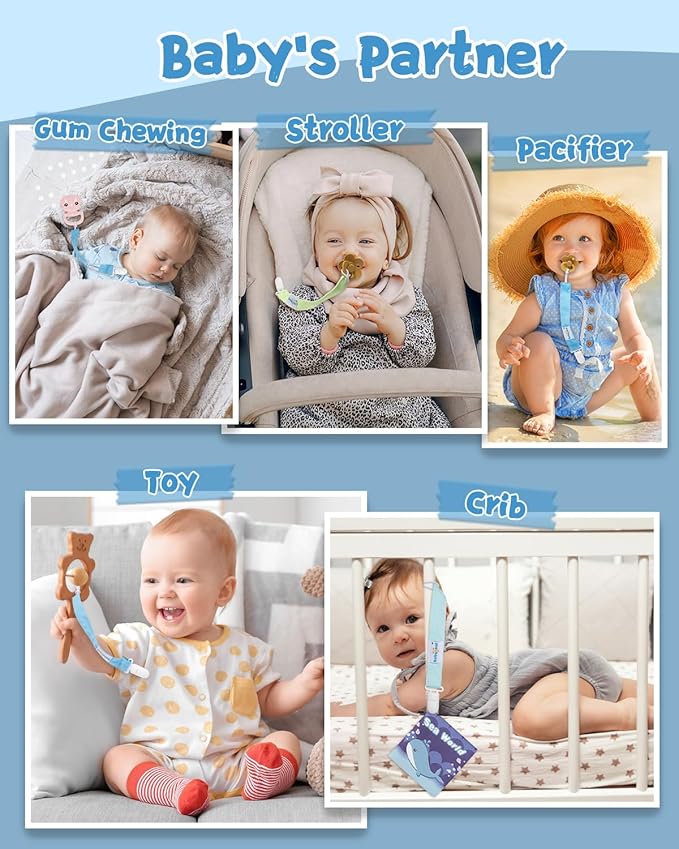 babygoal Baby Boho Pacifier Clips 8 Pack 8PB29