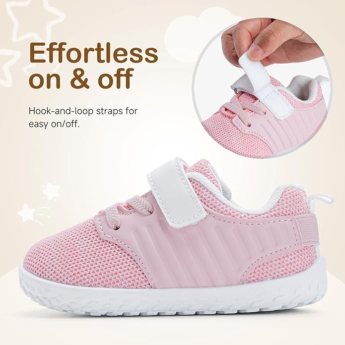 HIITAVE Toddler Sneakers Lightweight Boys Girls Barefoot Shoes for Walking Running Tennis Playing