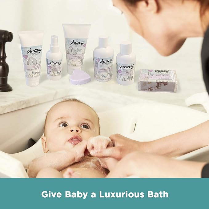 Saavy Naturals 2 PACK Baby Chamomile 3.5 oz Baby Bar Soap | Organic Skin Care for Infant Bath Time with Shea Butter & Moringa | Baby Shower Gifts |