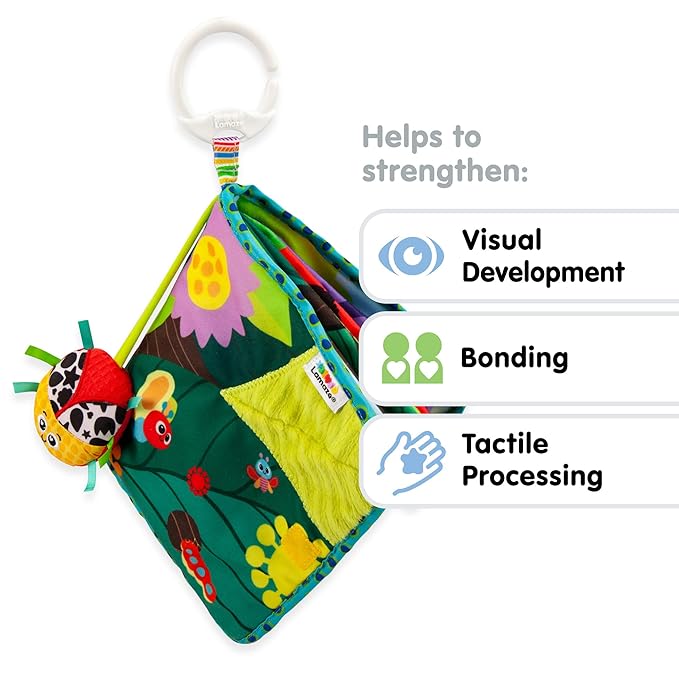 Lamaze Bitty Bug Soft Baby Book - High Contrast Baby Book with Crinkly Cloth Pages - Sensory Books for Babies Ages 6 Months and Up
