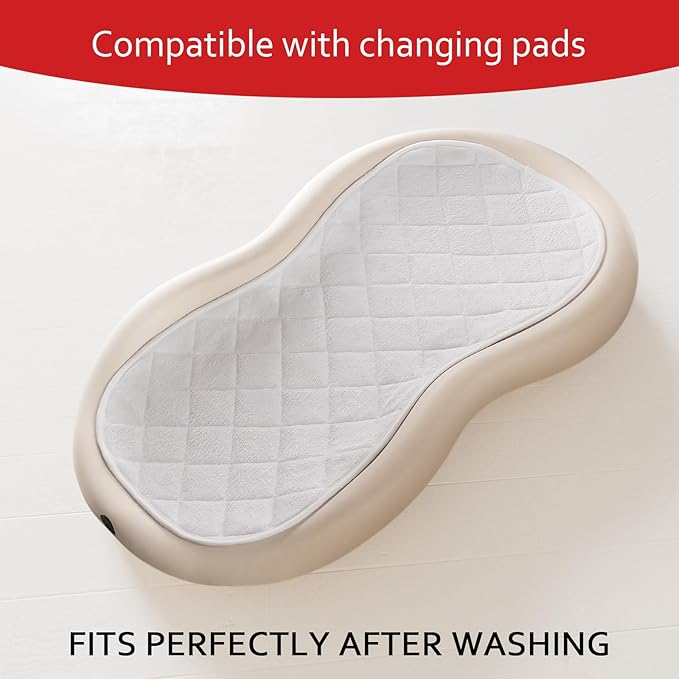Moonsea Quilted Thicker Changing Pad Liner 4 Pack Waterproof, Fit for Changing Table Liners are Warm On a Baby's Back Non-Slip Design Reusable Pads Machine Washable, White and Grey