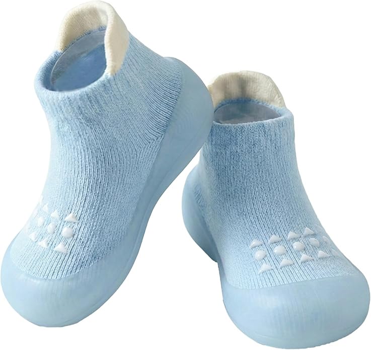 Hstyle Baby Sock Shoes Toddler Walking Shoes Infant Non-Slip Slippers Soft Rubber Sole Sneakers for Baby Boys Girls