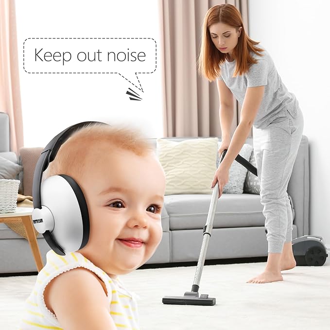 Baby Headphones Noise Cancelling Headphones for Babies for 3 Months to 3 Years - white