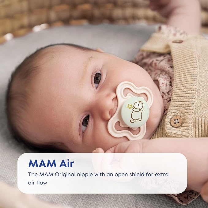 MAM Variety Pack Baby Pacifier, Includes 3 Types of Pacifiers, Nipple Shape Helps Promote Healthy Oral Development, 3 Pack, 0-6 Months, Boy
