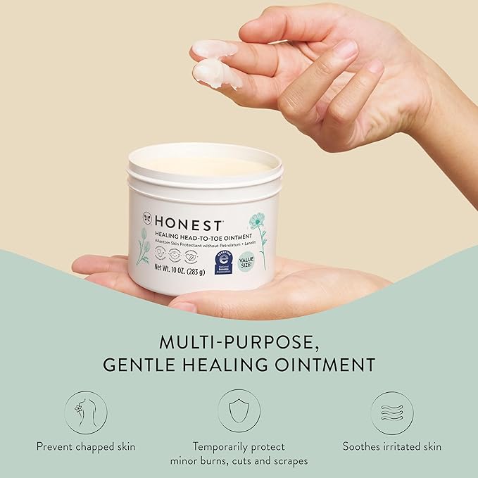 The Honest Company Head-to-Toe Multi-Purpose Healing Ointment, Hypoallergenic Fragrance-Free Vegan, 10 oz