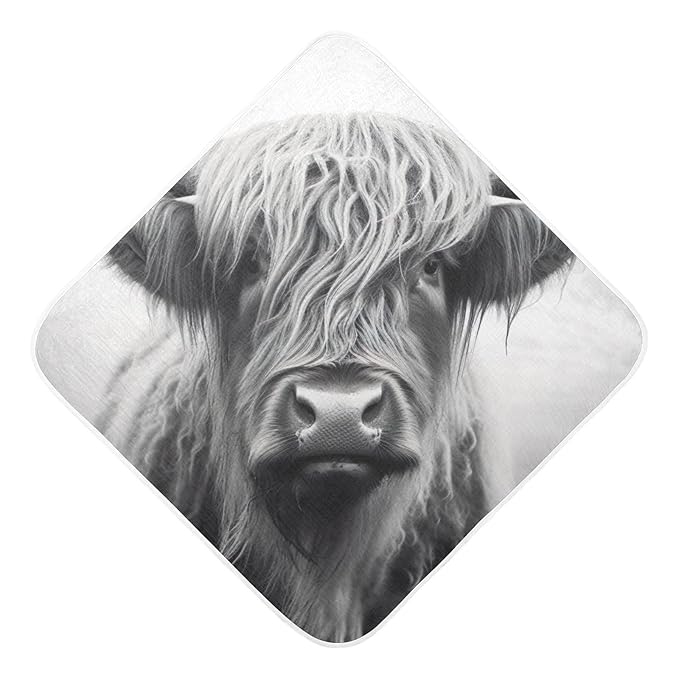 Highland Cow Baby Towel Ultra Soft Hooded Towels for Babies - Ultra Absorbent Cotton Bath Towels 30x30 Inch