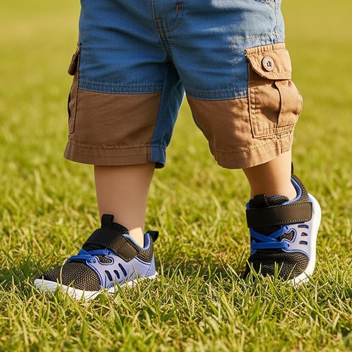 MORENDL Toddler Sneakers Baby Boys & Girls Barefoot Shoes Lightweight Breathable Walking Running Tennis Athletic Sport Shoes