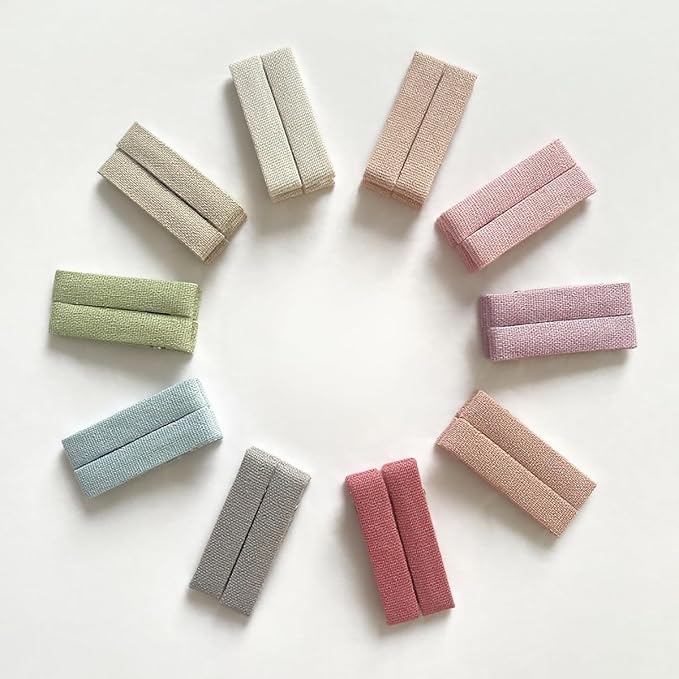 Cherssy Hair Clips for Baby Girls' Fine Hair, 20Pcs Solid Colors Fully Lined Alligator Clips for Toddlers Kids School Age Girls, Handmade Hair Accessories and Barrettes