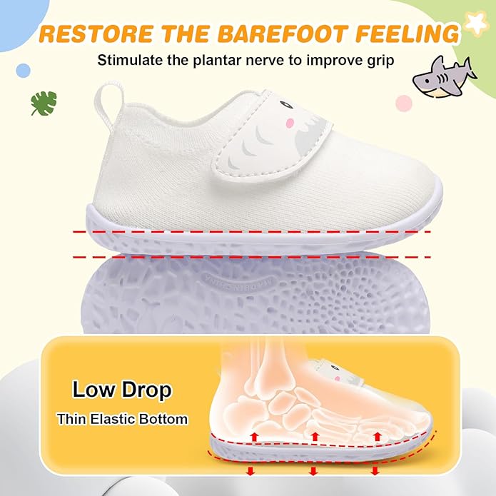 L-RUN Baby Shoes Boys Girls First Walking Shoes Infant Sneakers Toddler Crib Shoes Lightweight Breathable Non-Slip Soles
