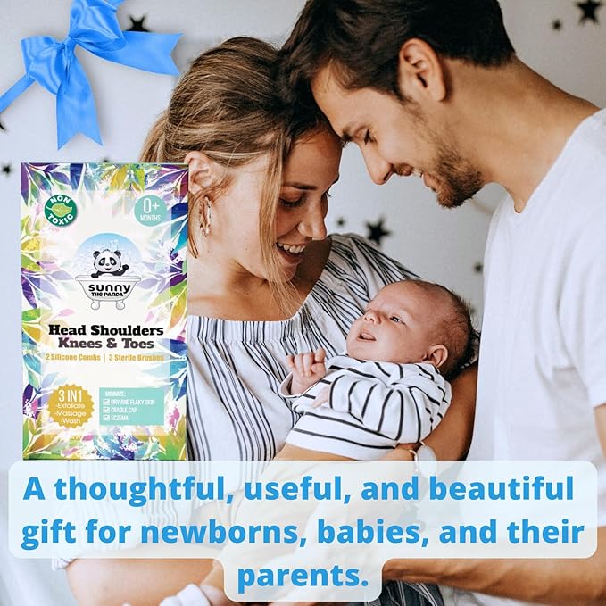 Cradle Cap Brush for Babies - Cradle Cap Treatment | Baby Sponge for Bathing | Baby Brush and Comb Set Newborn | Baby Comb & Scalp Scrubber (Set of 6)