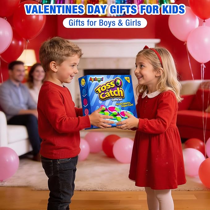 Ayeboovi Kids Toys Toss and Catch Ball Game 6 Paddles 3 Balls Outdoor Beach Pool Yard Games Toys for 3-12 Years Old Boys Girls Family Games Birthday Valentine Gift Easter Basket Stuffers for Kids