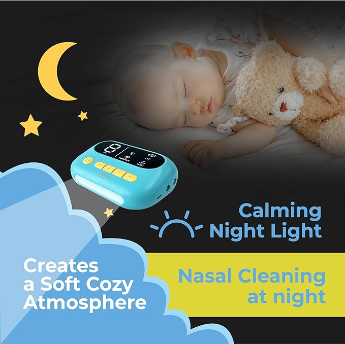 The ‘HappyNose’ Nasal Aspirator with 3X Greater Suction for Baby Toddler Kids & Adults - Rechargeable Snot Booger Mucus Vacuum Device - Nose Sucker Machine