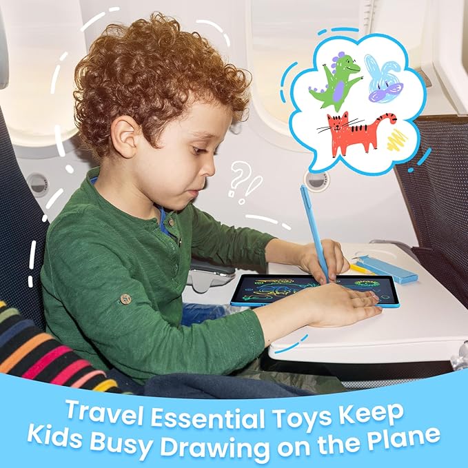 cimetech LCD Writing Tablet for Kids, 16 Inch Doodle Board Drawing Pad, Toddler Travel Essential, Toys for Ages 2-4, Road Trip Activities Airplane Toys, Birthday Boy Girl Gifts Blue