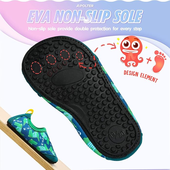 Baby Boys and Girls Swim Water Shoes Barefoot Aqua Socks Non-Slip for Beach Pool Toddler Kids