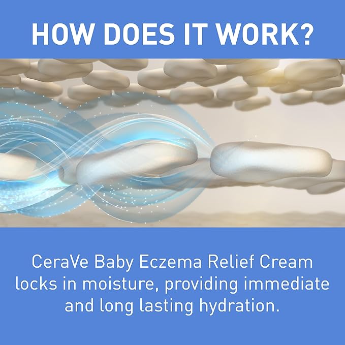 CeraVe Baby Eczema Relief Cream,1% Colloidal Oatmeal Cream with Vitamin E & Ceramides,Soothes & Calms Itchy Skin,Developed with Pediatric Dermatologist,Fragrance Free,5oz,(Pack of 2)