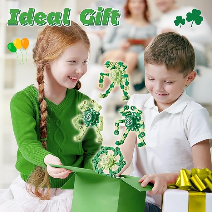 St. Patrick's Day Decorations Transformable Fidget Spinners for Kids and Adults Stress Relief Sensory Toys for Boys and Girls Fingertip Gyros for Party Favors Birthday Gifts for Kids