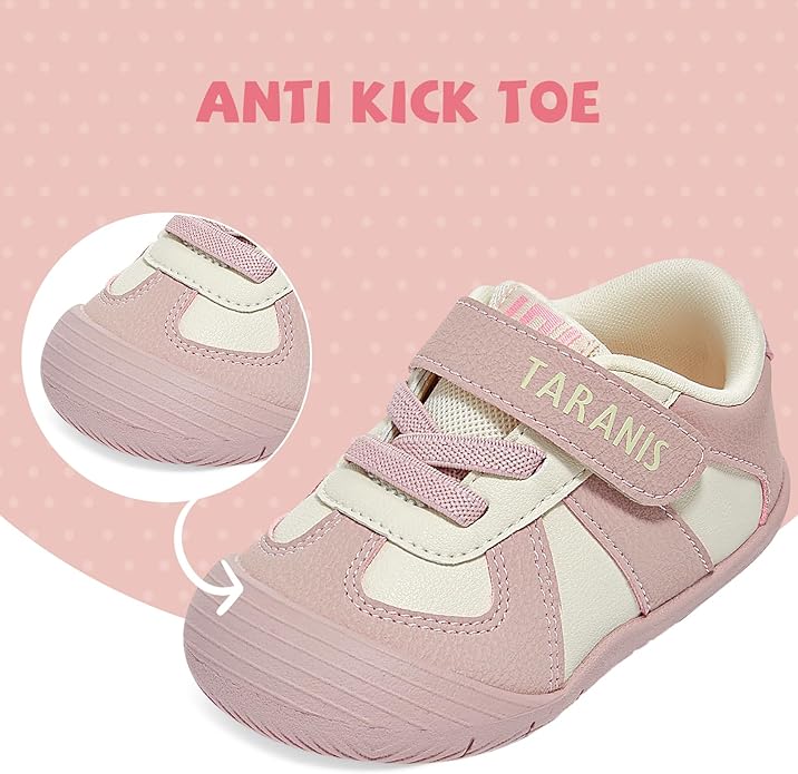 TARANIS Infant/Toddler Shoes Baby Sneaker Boy Girl First Walking Shoes Lightweight Non-Slip Newborn Crib Shoes