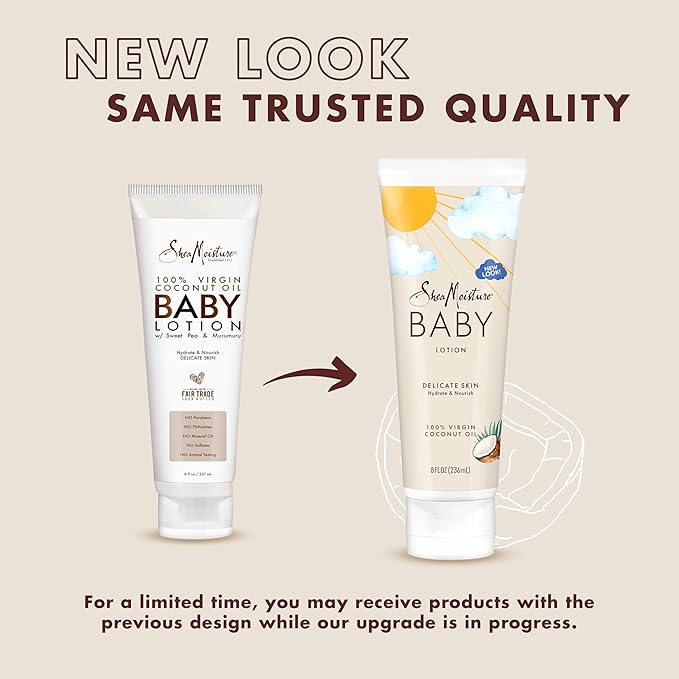 SheaMoisture Baby Lotion 100% Virgin Coconut Oil for Baby Skin Baby Lotion Clear Skin Moisturizer 8 oz