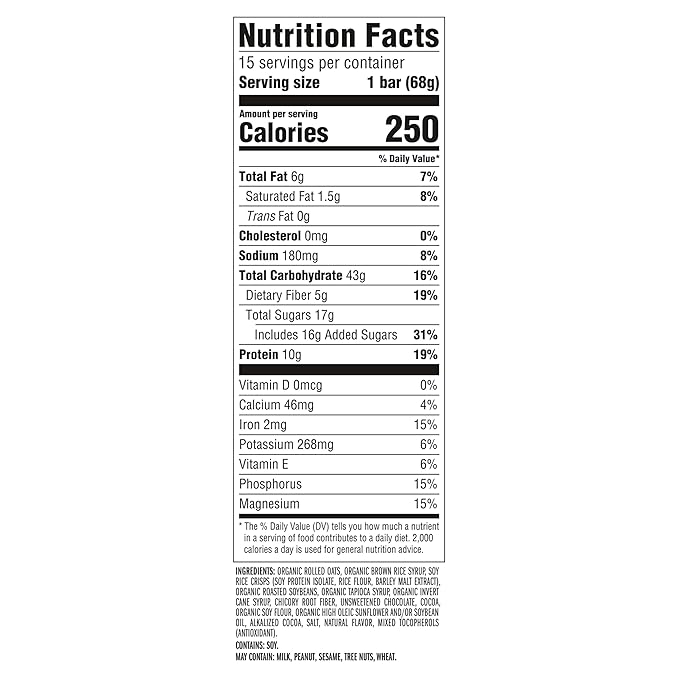 CLIF BAR - Energy Protein Bars - Chocolate Brownie - Made with Organic Oats - Energy Bars - Non-GMO - (15 Pack)